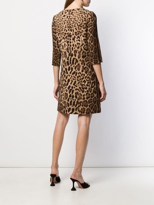 Dolce & Gabbana Leopard Print Mini Shift Dress