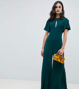 Thumbnail for your product : Miss Selfridge jumpsuit with angel sleeves in green