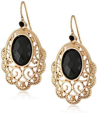 1928 Jewelry"Gabriella Basic" Gold-Tone Faceted and Filigree Drop Earrings