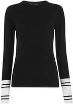 Thumbnail for your product : Whistles Stripe Cuff Crew Neck Knit
