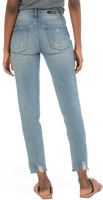 KUT from the Kloth Rachael Fab Ab Exposed Button Raw Hem Mom Jeans