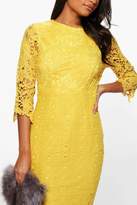 Thumbnail for your product : boohoo Boutique Kiki Lace 3/4 Sleeve Midi Dress