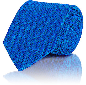 Drakes Men's Grenadine Necktie-BLUE