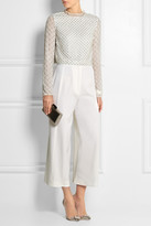 Thumbnail for your product : Tibi Needle & Thread Grid bead-embellished chiffon top