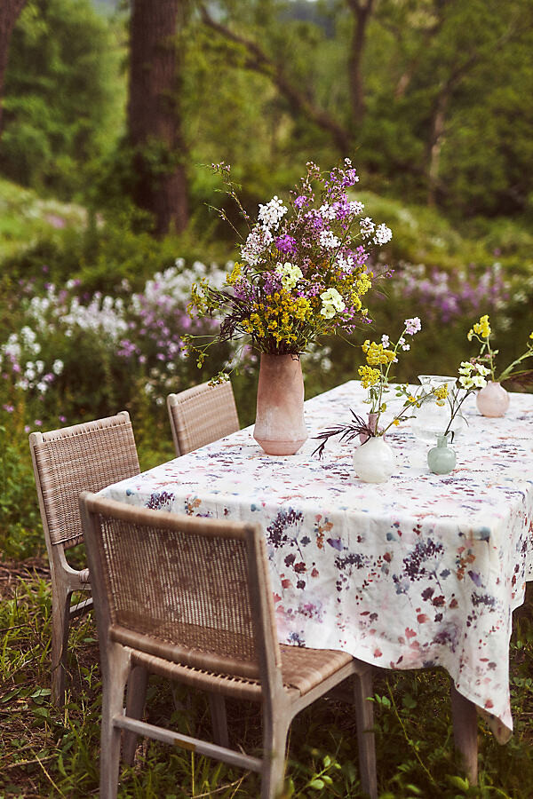Wicker + Teak Side Chairs