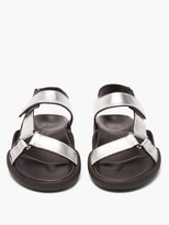 Thumbnail for your product : Christopher Kane Moulded-sole Metallic-leather Sandals - Silver