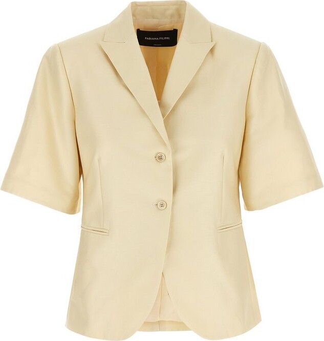 Fabiana Filippi Short Sleeved Cropped Blazer