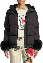 Thumbnail for your product : Moncler Effraie Hooded Fur-Cuff Jacket