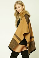 Thumbnail for your product : Forever 21 FOREVER 21+ Striped Faux Fur-Trimmed Shawl