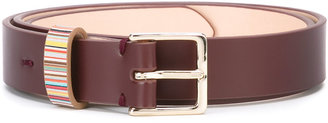 Paul Smith striped detail belt - women - Leather/zamac - 80