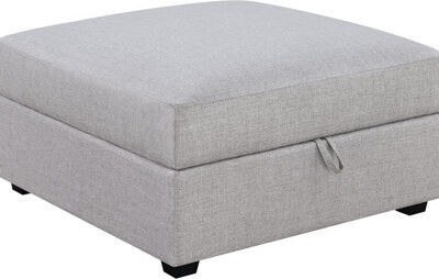 Hokku Designs Square Grey With Storage, Wrapped In Quality Material, 21Hx39wx39d Inches Leather Upholstery, 21X39x39 Inches, Hidden Storage For Books