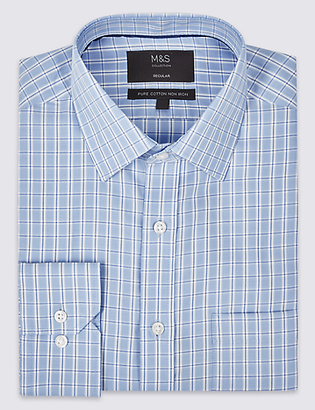M&S Collection Pure Cotton Non-Iron Regular Fit Shirt