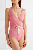 Thumbnail for your product : Lisa Marie Fernandez Yasmin Seersucker Swimsuit - Pink