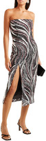Thumbnail for your product : Halpern Strapless Sequined Tulle Midi Dress