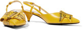 Thumbnail for your product : Moschino Bow-embellished printed leather slingback pumps
