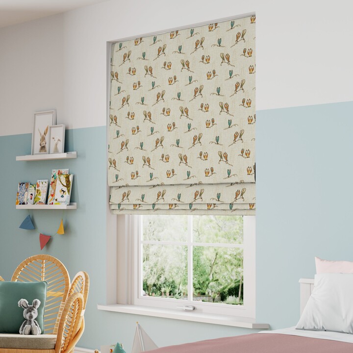 Dunelm Quirky Owls Made to Measure Roman Blind Quirky Owls Natural