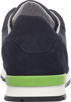 Thumbnail for your product : Giorgio Armani Logo suede and mesh trainers 9-12 years