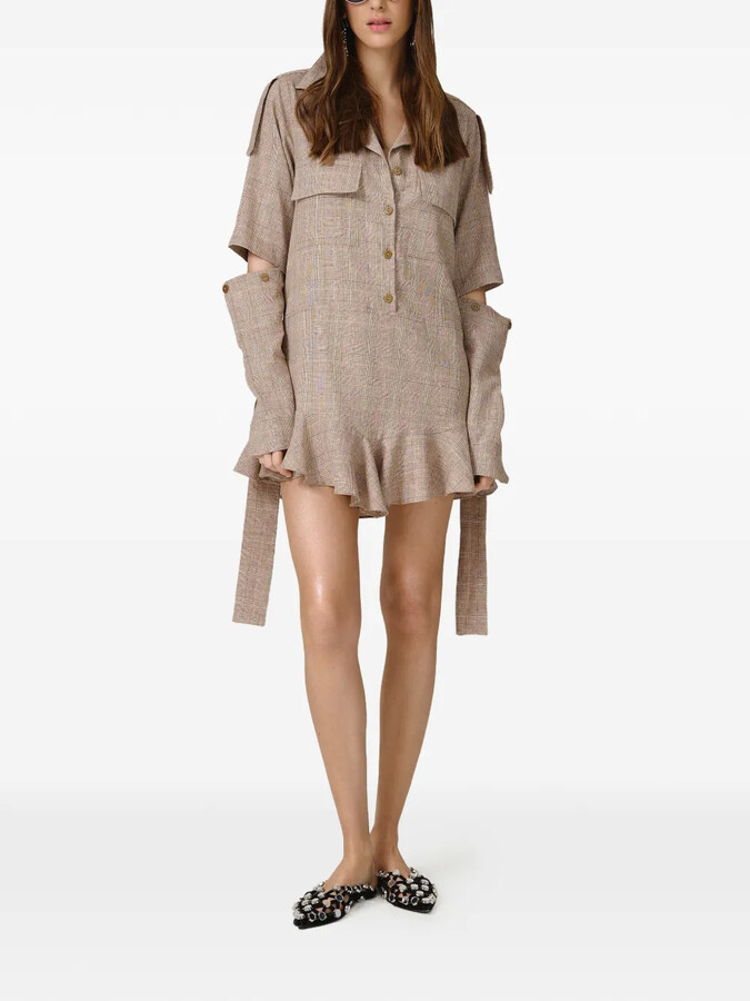 PNK Plaid-Pattern Mini Dress