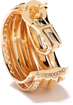 de Grisogono 18kt Rose Gold Coil Diamond Earrings