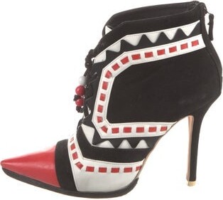 Sophia Webster Suede Colorblock Pattern Pumps