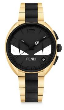 Fendi Momento Bug Goldtone & Black Stainless Steel Bracelet Watch