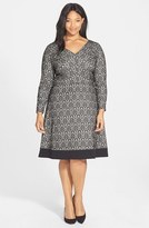 Thumbnail for your product : Adrianna Papell Contrast Hem Fit & Flare Dress (Plus Size)