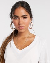 Thumbnail for your product : Vero Moda V neck t-shirt in white