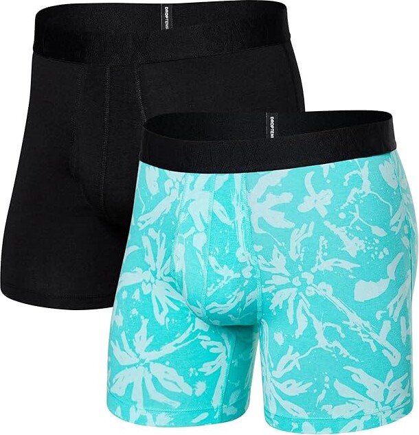 SAXX UNDERWEAR Droptemp Cooling Cotton Boxer Brief Fly 2-Pack (Splash  Palms/Black) Men's Underwear - ShopStyle
