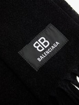 Thumbnail for your product : Balenciaga Fringed Wool-blend Scarf - Black