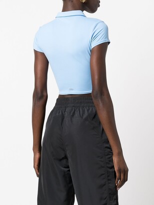 Alo Yoga Short-Sleeve Cropped Polo Shirt