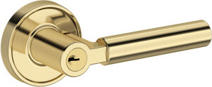Baldwin Lake Forest Keyed Entry Lever with Recessed Round Rose in Lifetime (PVD)