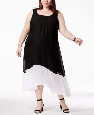 Love Squared Trendy Plus Size Colorblocked Maxi Dress