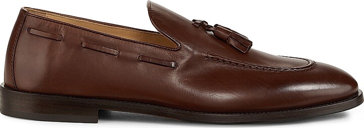 Brunello Cucinelli Men's Tassel-Accented Leather Loafers - Brown - Size 8