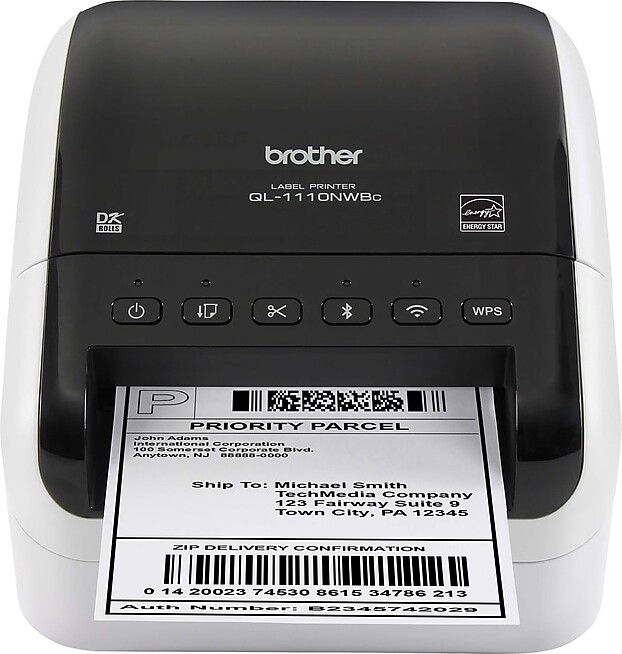 Brother Professional Wide Format Label Printer, Glossy Black/White (QL1110NWBC)