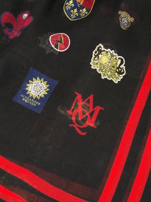 Alexander McQueen badge print scarf