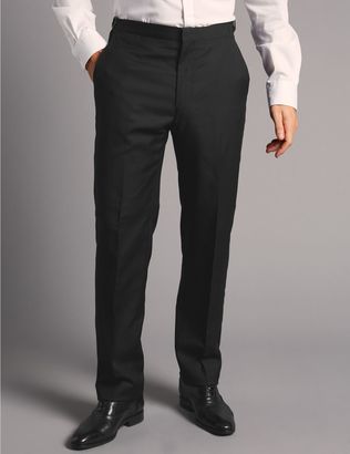 Marks and Spencer Black Tailored Fit Wool Trousers
