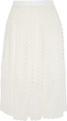 Lela Rose Crocheted Lace Midi Skirt