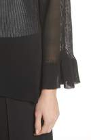 Thumbnail for your product : Milly Ruffle Sleeve Italian Mesh Cardigan