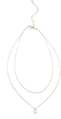 Mizuki Layered Chain Pearl & Diamond Choker Necklace