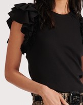Thumbnail for your product : Veronica Beard Biscay Ruffled-Sleeve Tee