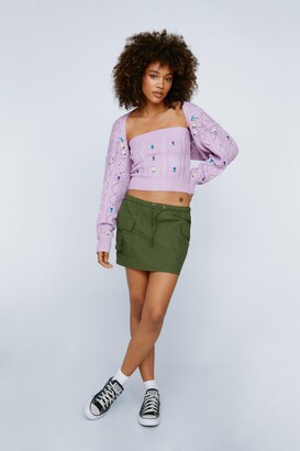 Nasty Gal Womens Embroidered Floral Knit Cardigan And Top Set - ShopStyle