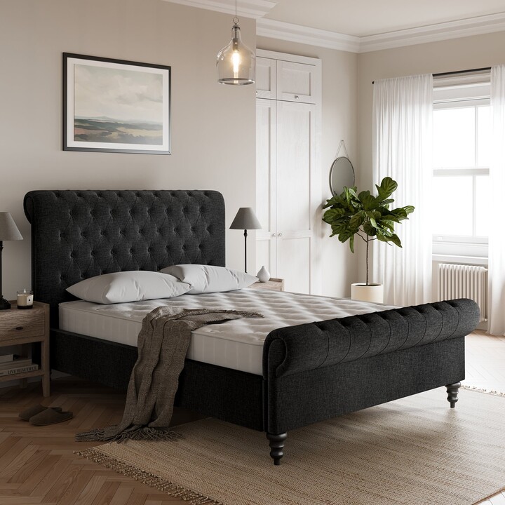 Dunelm Classic Chesterfield Bed Charcoal ShopStyle