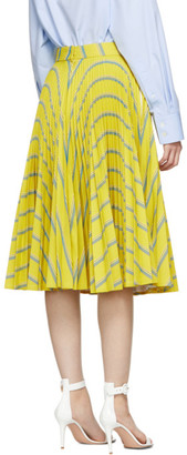 Calvin Klein Yellow Soleil Pleated Skirt