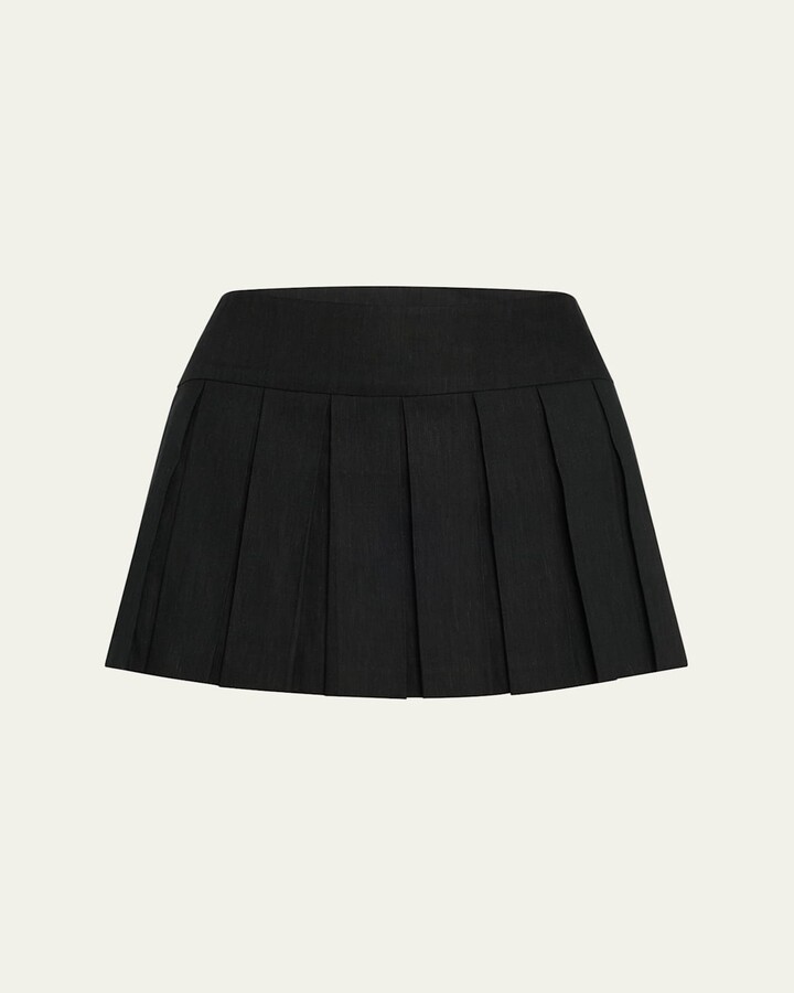 Emilie High-Rise Box Pleated Mini Skort