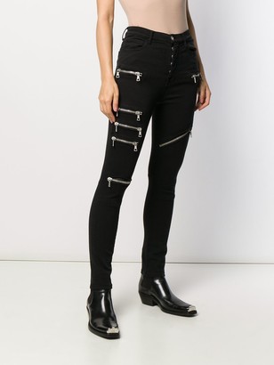 Unravel Project Multi Zip Skinny Trousers