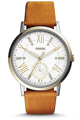 Fossil Gazer Multifunction Leather-Strap Watch