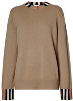 Thumbnail for your product : Burberry Eyre Check Detail Cashmere Sweater