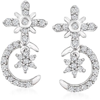 Aooaz Jewelry Silver Material Earrings Pearl Moon Arc Stud Earrings for Women Silver 