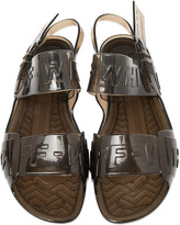 Thumbnail for your product : Off-White Transparent Black Jelly Zip Tie Slingback Flat Sandals Size 40