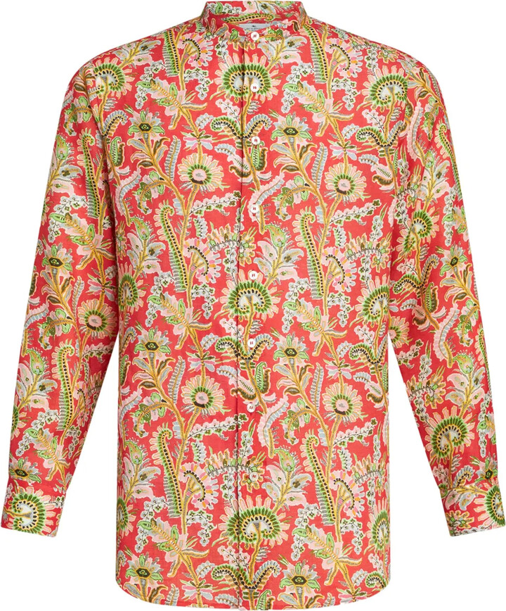 Etro Floral-Print Button-Up Shirt